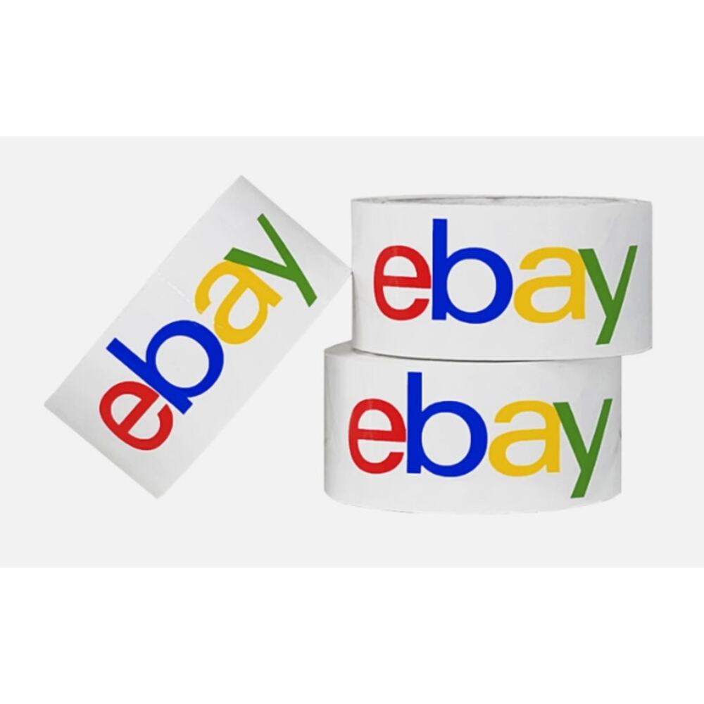 NEW eBay Color Logo Packing Shipping Boxes White Tape, 6 Rolls, 2" x 75 Yards Ea - Picture 2 of 5